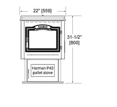 Harman P43 Pellet Stove Specifications